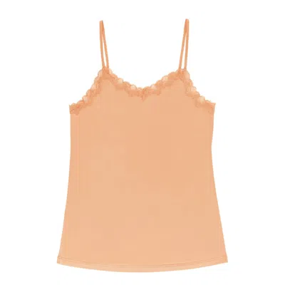 Uwila Warrior Women's Neutrals Soft Silk Lace Camisole - Papaya Punch In Orange