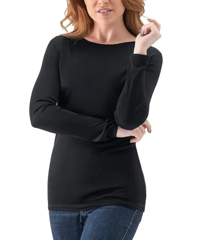 Uwila Warrior Women's Silk Blend Long-sleeve Base Layer Shirt In Black