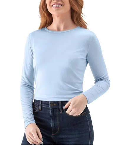 Uwila Warrior Women's Silk Blend Long-sleeve Base Layer Shirt In Blue