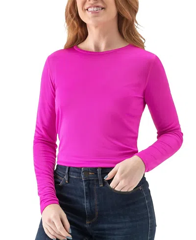 Uwila Warrior Women's Silk Blend Long-sleeve Base Layer Shirt In Pink