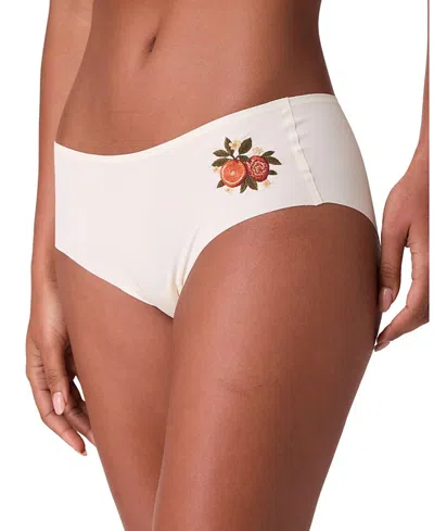Uwila Warrior Women's Soft Seamless Briefs With Embroidery In White