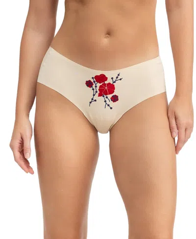 Uwila Warrior Women's Soft Seamless Briefs With Embroidery In White