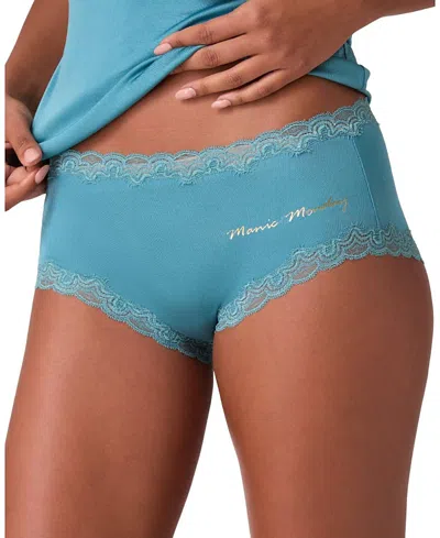 Uwila Warrior Women's Soft Silk Days Of The Week Lace Trim Briefs In Blue