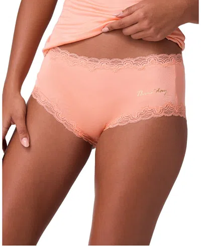 Uwila Warrior Women's Soft Silk Days Of The Week Lace Trim Briefs In Pink