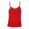 Uwila Warrior Women's Soft Silk Lace Camisole - Fiery Red In Red
