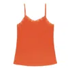 Uwila Warrior Women's Soft Silk Lace Camisole - Spicy Orange In Orange
