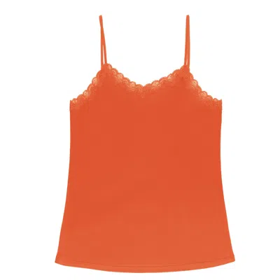 Uwila Warrior Women's Soft Silk Lace Camisole - Spicy Orange