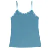Uwila Warrior Women's Soft Silk Lace Camisole - Storm Blue In Blue