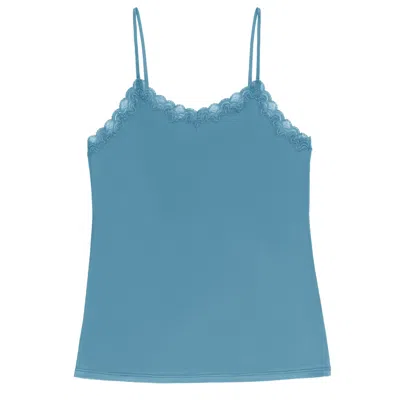 Uwila Warrior Women's Soft Silk Lace Camisole - Storm Blue