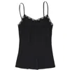Uwila Warrior Women's Soft Silk Lace Camisole - Tap Shoe Black In Animal Print
