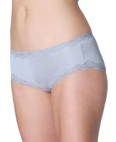 Uwila Warrior Women's Soft Silk Lace Trim Briefs In Blue