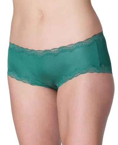 Uwila Warrior Women's Soft Silk Lace Trim Briefs In Green
