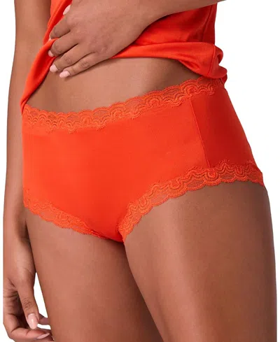 Uwila Warrior Women's Soft Silk Lace Trim Briefs In Orange