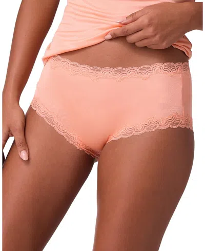 Uwila Warrior Women's Soft Silk Lace Trim Briefs In Pink