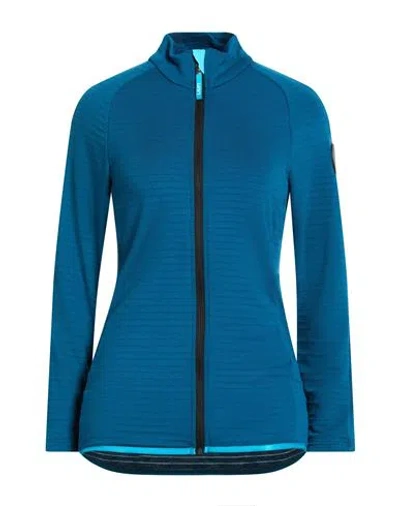 Uyn Ridge Woman Sweatshirt Deep Teal Size L Polyester, Wool, Elastane In Blue