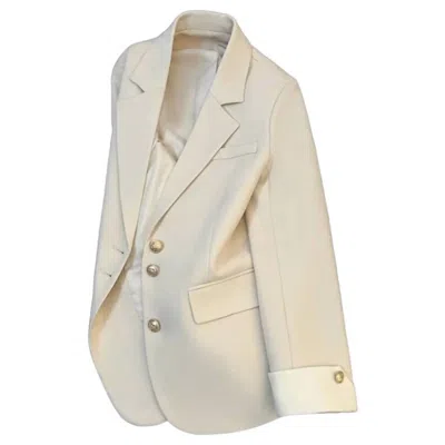 Uzwholesale Women's Leisure Style Block Sleeve Blazer In Cream In White