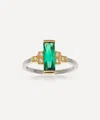 V By Laura Vann 18ct Gold-plated Audrey Green Ring