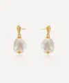 V By Laura Vann 18ct Gold-plated Coco Pearl Drop Earrings