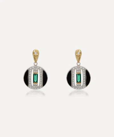 V By Laura Vann 18ct Gold-plated Daphne Circle Drop Earrings