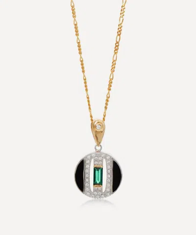V By Laura Vann 18ct Gold-plated Daphne Circle Pendant Necklace