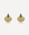 V By Laura Vann 18ct Gold-plated Pamela Shell Stud Earrings In Gold