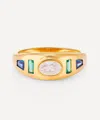V By Laura Vann 18ct Gold-plated Sara Stone Set Gypsy Ring