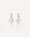 V By Laura Vann 18ct Gold-plated Vermeil Silver Bella Baroque Pearl Drop Earrings