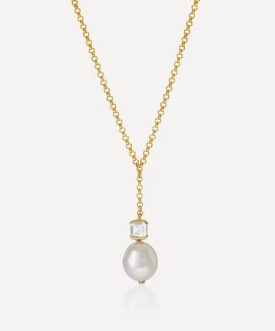 V By Laura Vann 18ct Gold-plated Vermeil Silver Bella Baroque Pearl Necklace