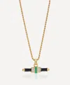V By Laura Vann 18ct Gold-plated Vermeil Silver Bridget Black Enamel T-bar Pendant Necklace