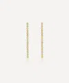 V By Laura Vann 18ct Gold-plated Vermeil Silver Lyla White Topaz Drop Earrings