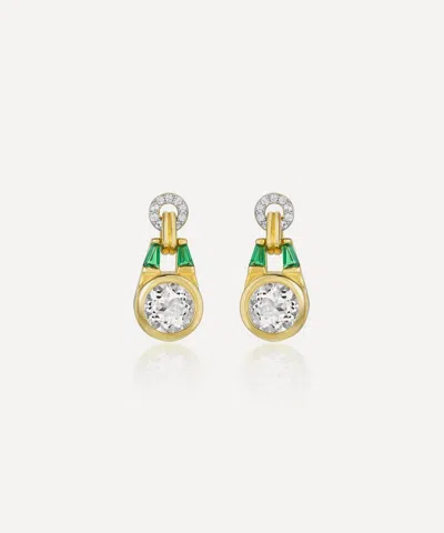 V By Laura Vann 18ct Gold-plated Vermeil Silver Olive Drop Earrings