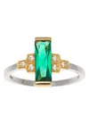 V By Laura Vann Laura Vann Audrey Crystal-embellished Ring In Green