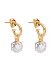 V By Laura Vann Crystal-embellished 18kt Gold Vermeil Hoop Earrings In Gold