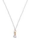 V By Laura Vann Crystal-embellished Rhodium-plated Necklace In Gold