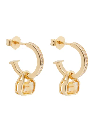 V By Laura Vann Embellished 18kt Gold-plated Hoop Earrings