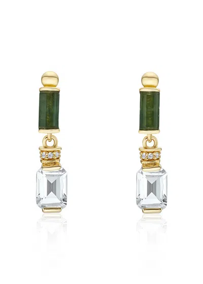 V By Laura Vann Embellished 18kt Gold Vermeil Drop Earrings