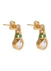 V By Laura Vann Olive 18kt Gold Vermeil Drop Earrings In Green