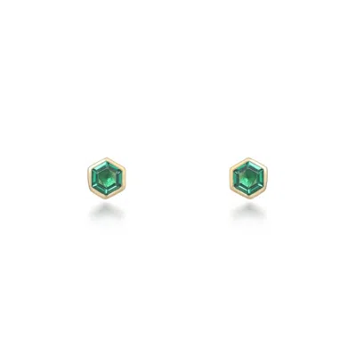 V By Laura Vann Tia 18kt Gold-plated Stud Earrings In Green