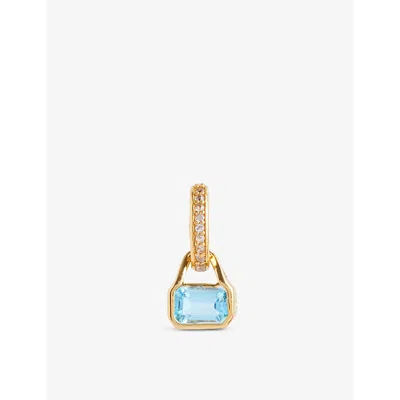 V By Laura Vann Womens Gold December 18ct Yellow Gold-plated Recycled Sterling-silver Blue Topaz And