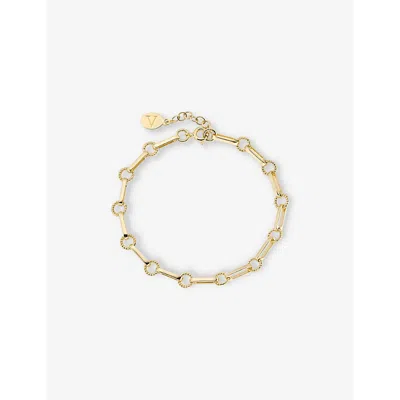 V By Laura Vann Womens Gold Twisted-link 18ct Yellow Gold-plated Recycled Sterling-silver Bracelet