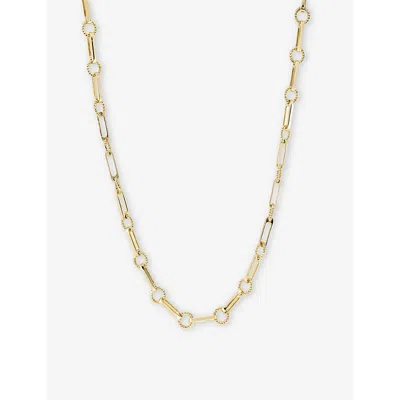 V By Laura Vann Womens Gold Twisted-link 18ct Yellow Gold-plated Recycled Sterling-silver Necklace