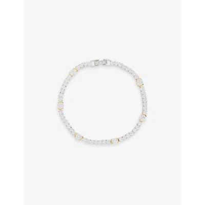 V By Laura Vann Womens Luna 18ct Yellow Gold And Rhodium-plated Sterling-silver And Cubic Zirconia Bracelet
