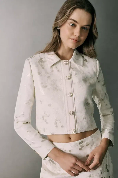 V. Chapman Archie Brocade Jacket In Neutral