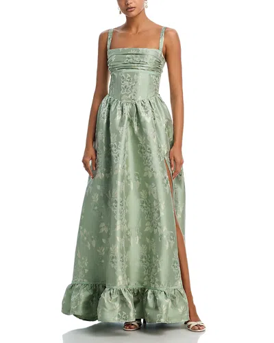 V. Chapman Ava Square Neck Dress In Green