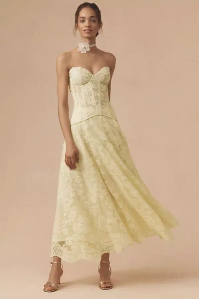 V. Chapman Carolena Strapless Sweetheart A-line Lace Midi Set