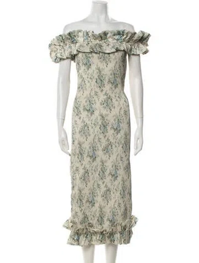 Pre-owned V. Chapman Floral Print Long Dress In Multi