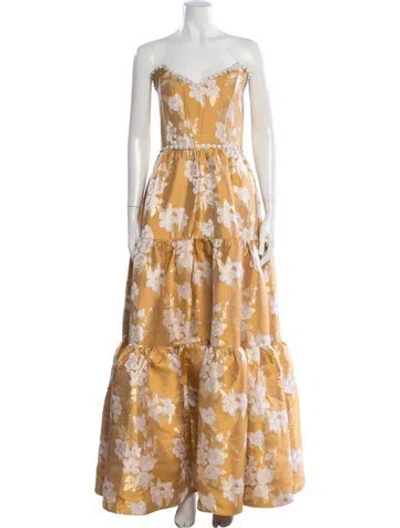 Pre-owned V. Chapman Floral Print Long Dress In Multi