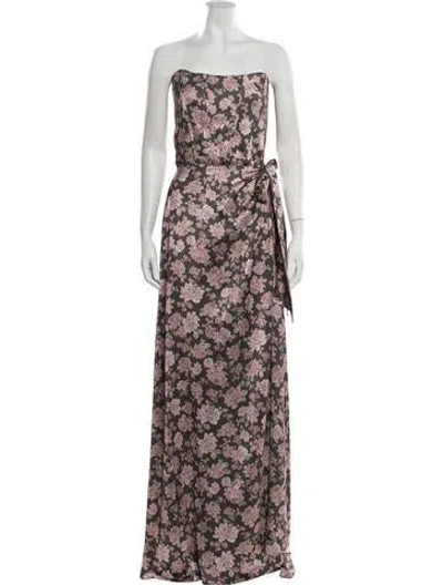Pre-owned V. Chapman Floral Print Long Dress In Multicolor
