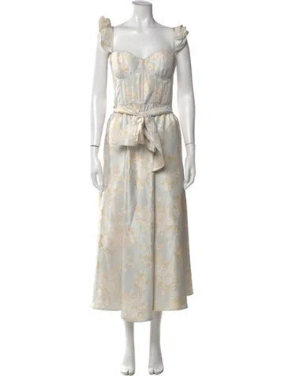 Pre-owned V. Chapman Floral Print Midi Length Dress