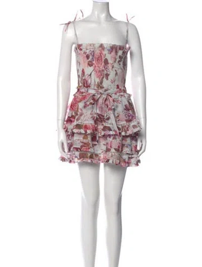 Pre-owned V. Chapman Floral Print Mini Dress In Multi